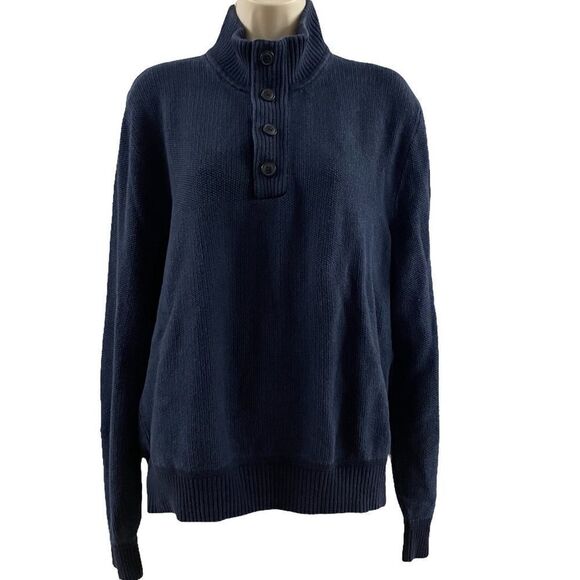 Gap ~ Navy Pullover Sweater ~ 4 Button closure ~ size Large - Picture 1 of 11